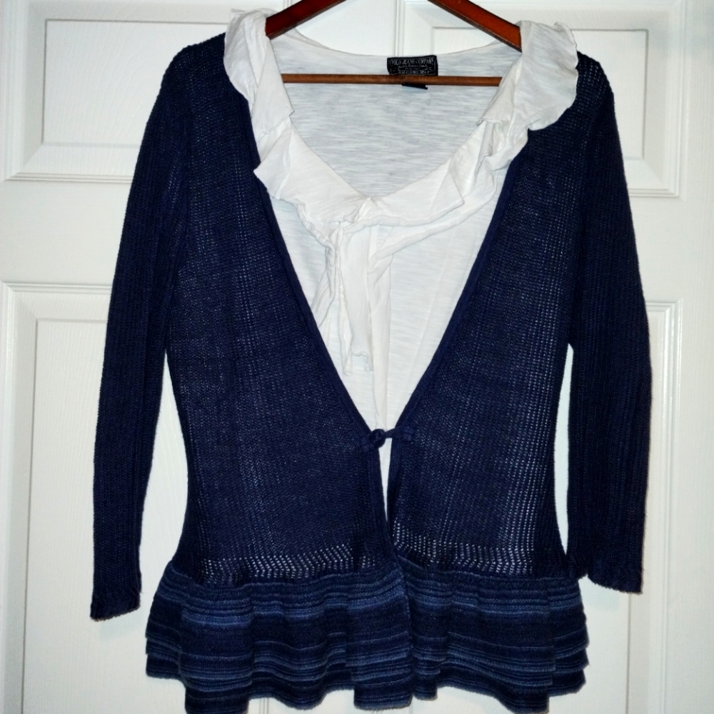 Ladies Sweater and ruffle top size medium